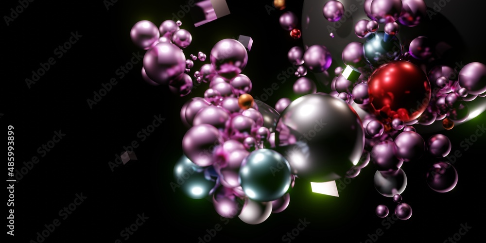 ball abstract background modern technology virtual circle and crystal ball 3D illustration