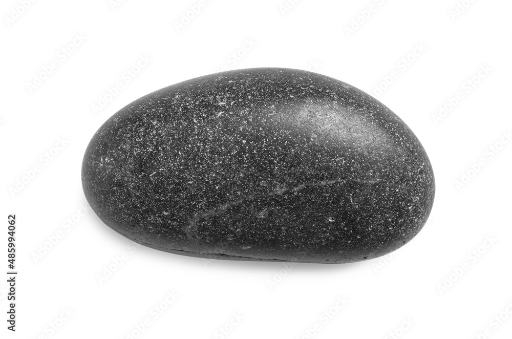 Black spa stone isolated on white, top view Black spa stone isolated on white, top view