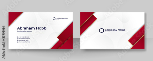 Modern elegant red and gold business card vector background. Luxury creative clean bold business card design template. Vector illustration