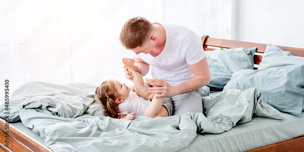 Father with daughter in the bed Father with daughter in the bed
