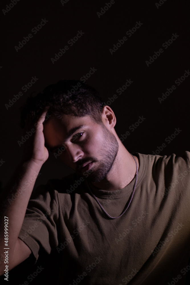 model shots of a guy in dark