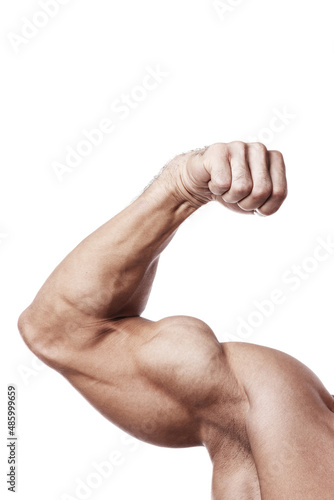 Muscular male arm with bicep peak