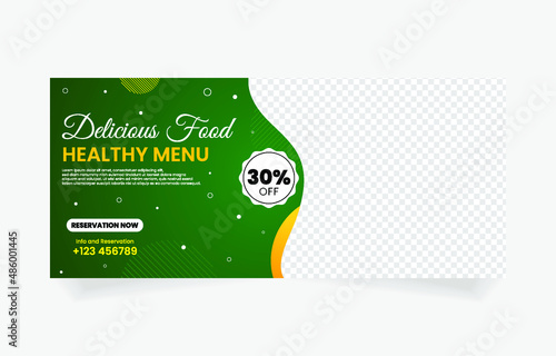 social media banner template food restaurant cafe