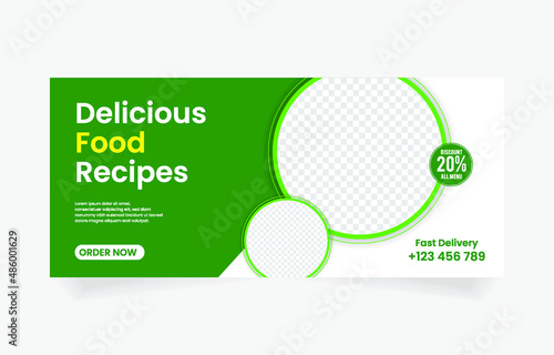 social media banner template food restaurant cafe
