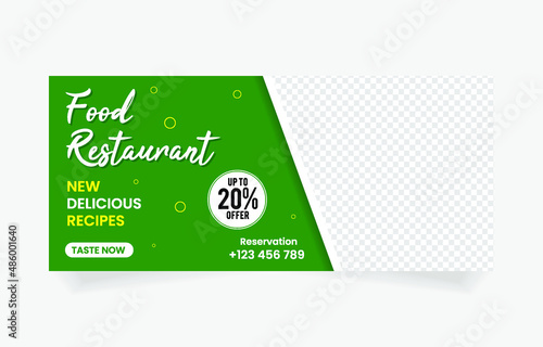 social media banner template food restaurant cafe