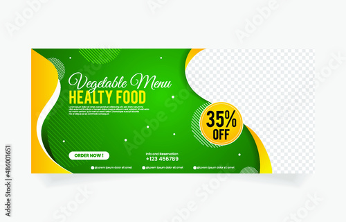 social media banner template food restaurant cafe