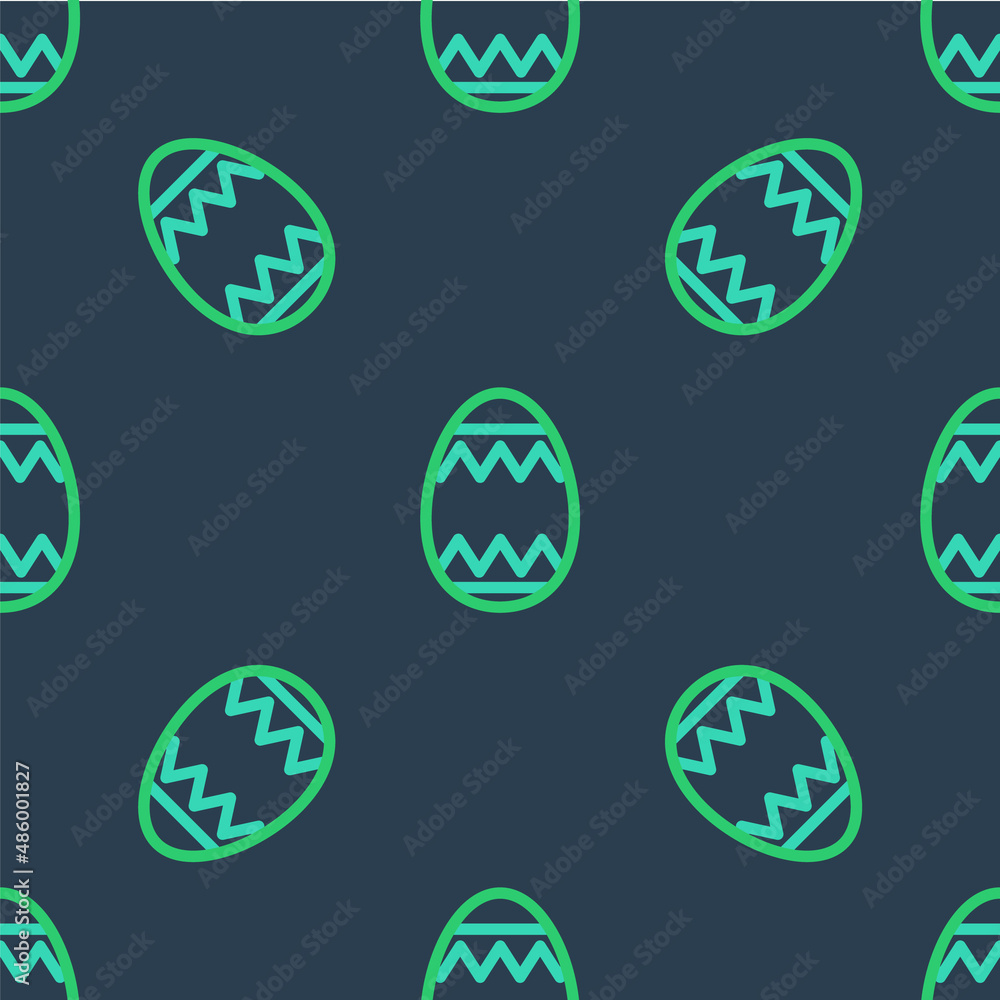 Line Easter egg icon isolated seamless pattern on blue background. Happy Easter. Vector Line Easter egg icon isolated seamless pattern on blue background. Happy Easter. Vector