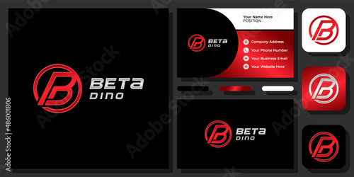 Initials Letter BD DB B D Sport 3D Luxury Modern Strong Monogram Vector Logo Design with Business Card