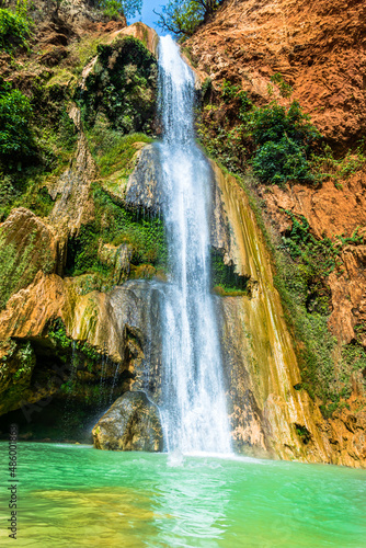 Beautiful waterfall located in Oaxaca  Mexico. Turquoise water. Santiago Apoala  Mexico