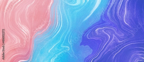ざらざらテクスチャ・マーブル模様の背景横長バナー ピンクと水色と青紫 ラメ カラフル 粒子 抽象的