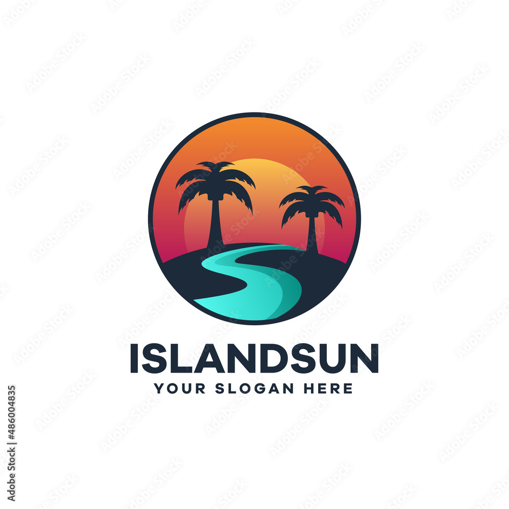 Island Sunset Color Logo