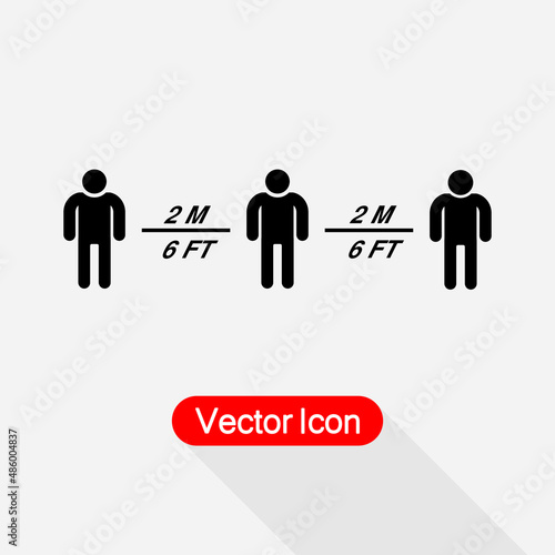 Social Distancing Sign  People Keeping Distance Icon Vector Illustration Eps10