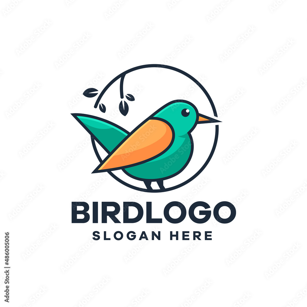 Natural Bird Illustration Logo Natural Bird Illustration Logo