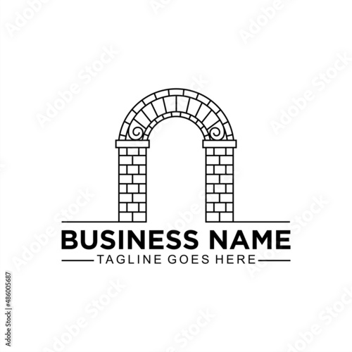 Gate logo design in black and white color
