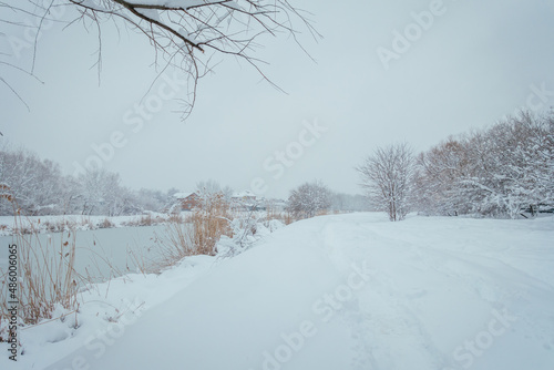 snowstorm during a pandemic. without people