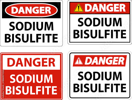 Chemical Danger Sign Sodium Bisulfite Label