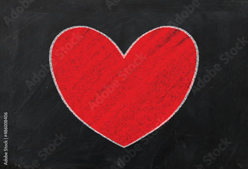 blackboard. Hand writing with chalk,message concept written by chalk,Crayon,heart drawing happy valentine Concept