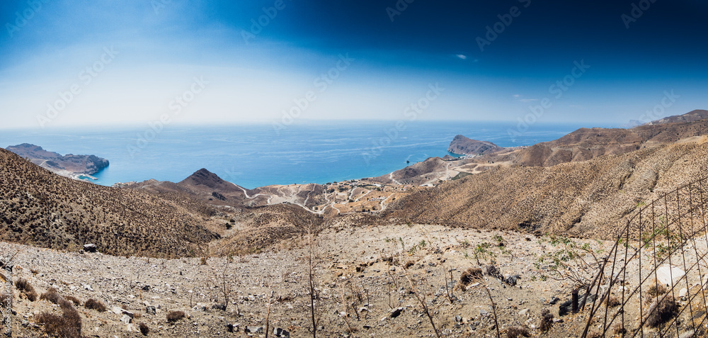 Landscape with sea viewed from hill on sunny day Landscape with sea viewed from hill on sunny day