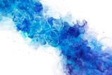 夏用のアルコールインクアート抽象背景）水色と青の波　マーブル　水彩　透明感　液体　水　爽やか