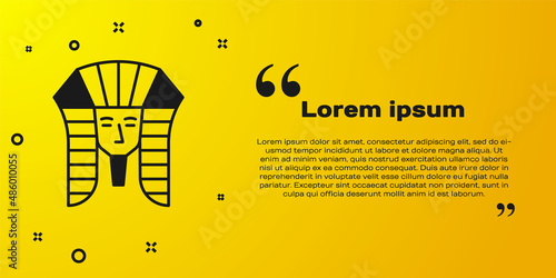 Black Egyptian pharaoh icon isolated on yellow background. Vector