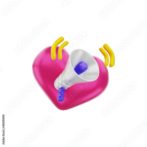3d rendering educational Love Announcement icon