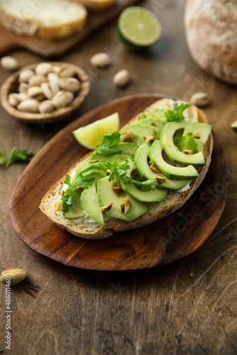 Healthy homemade avocado toast on a plate