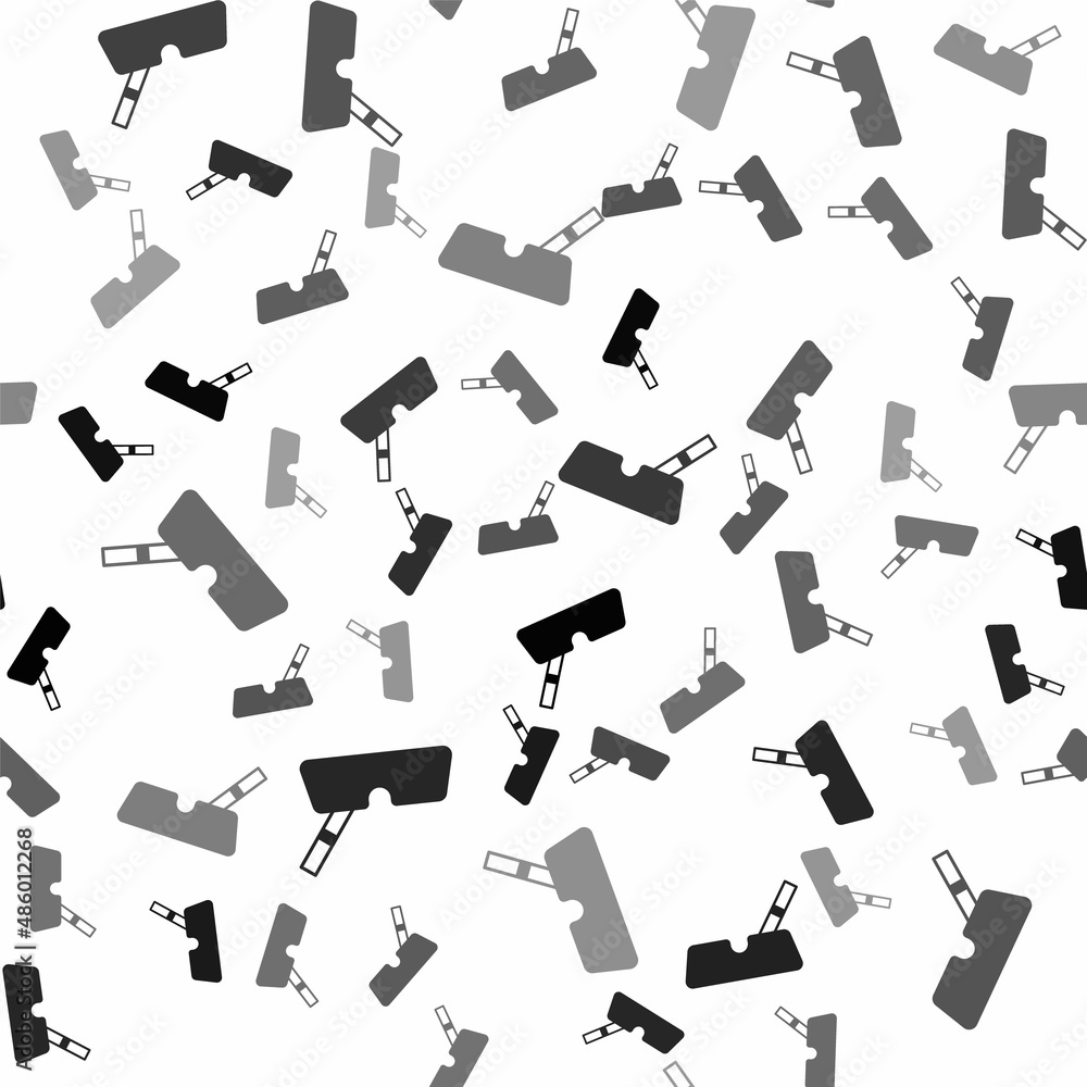 Obraz premium Black Ashtray with cigarette icon isolated seamless pattern on white background. Vector