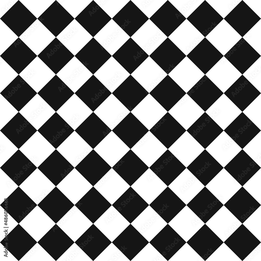 7x7 diamonds rhombs pattern. Vector black white checkers pattern. 7x7 diamonds rhombs pattern. Vector black white checkers pattern.