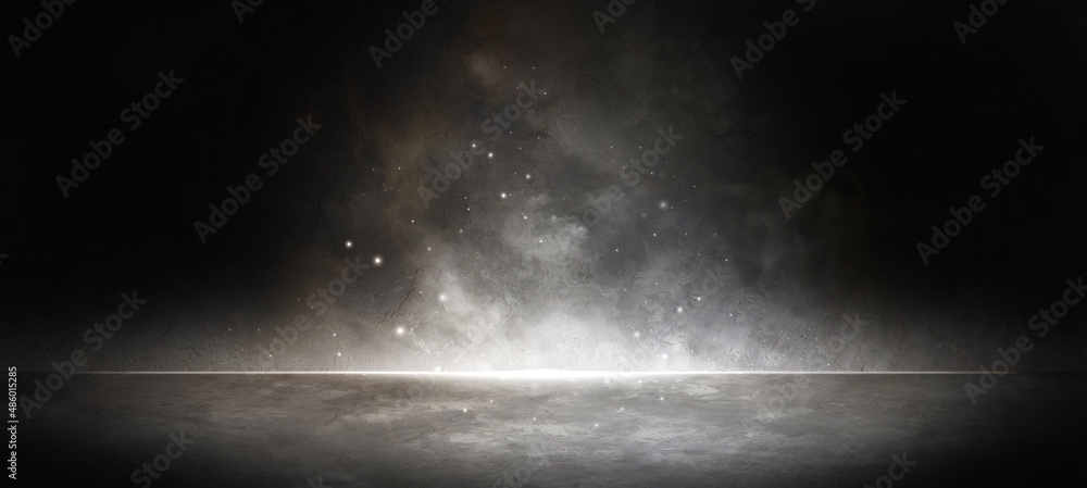 Surreal Dark Scene Interior Mystery Lighted with Black Colors Background Street Concept For Web,Ads,Banner,Header,Footer