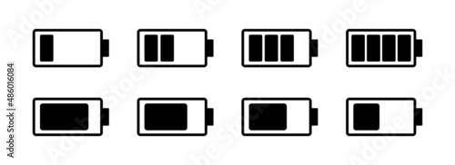 Vector battery icon set.Vector icon collection design battery level indicators. Set of battery charge level indicator symbol vector