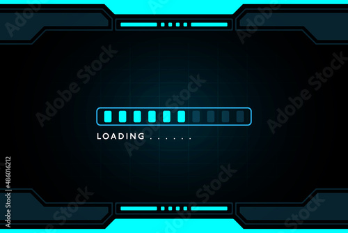 Game loading on monitor technology concept design.