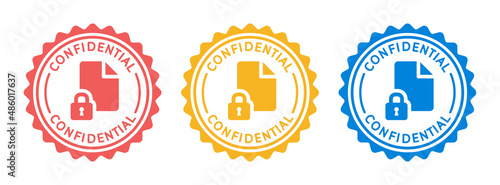 Confidential stamp icon isolated on white background. Secret data concept. photo