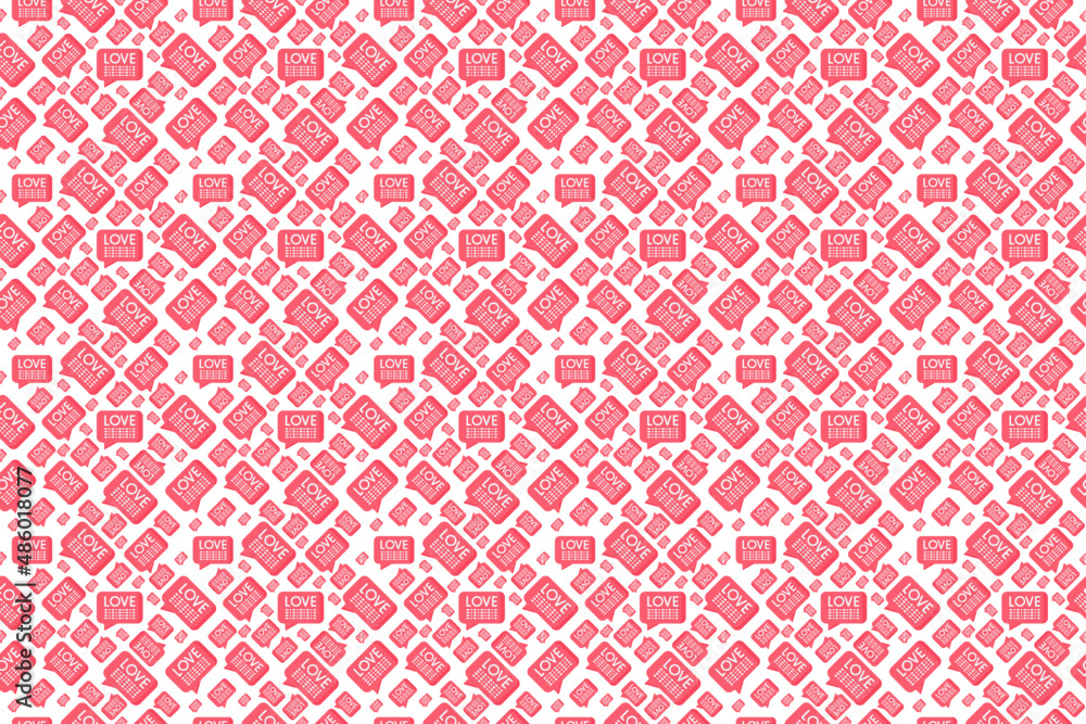 Love, Heart Shape and Valentine Seamless pattern and background