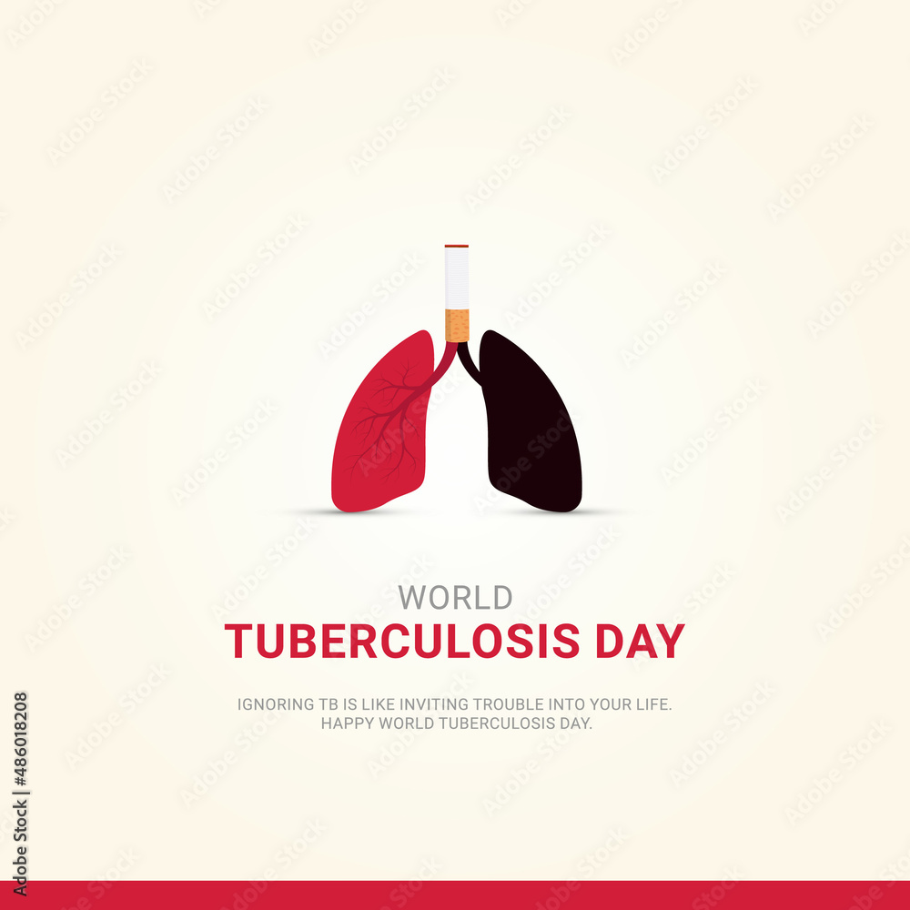World TB Day cigarette and lungs design concept for poster, banner ...