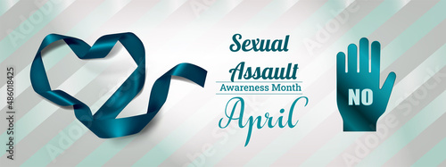 Sexual Assault Awareness Month-April concept with ribbon