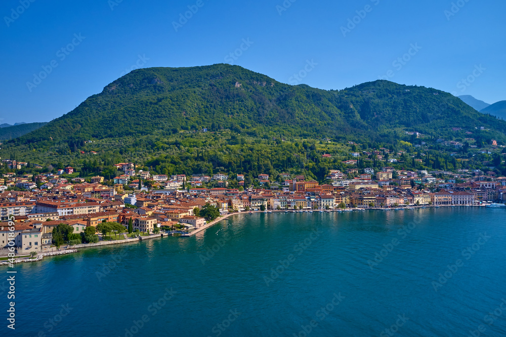 Aerial view of the city of Salò, Lake Garda, Italy