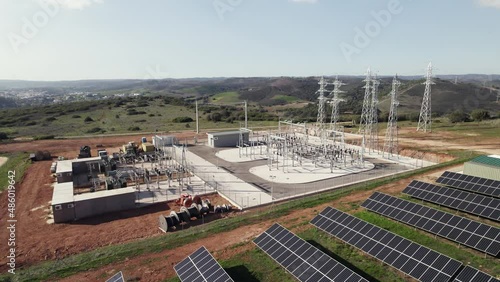 Wallpaper Mural Industrial generator power station, Solar energy concept, Aerial view Solar farm, Portugal Torontodigital.ca