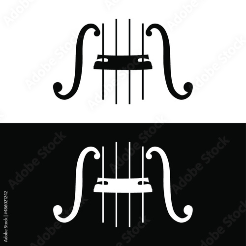 string music instrument black and white symbol