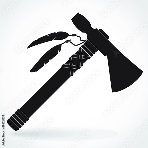 silhouette tomahawk axe vector illustration