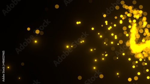 glowing sparkles on a dark background 3d render
