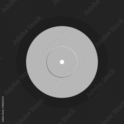 Vintage blank vinyl disc label template sticker mockup