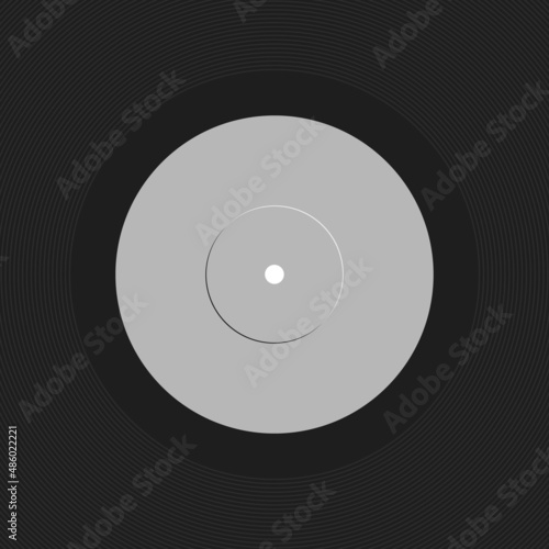 Vintage blank vinyl disc label template sticker mockup photo