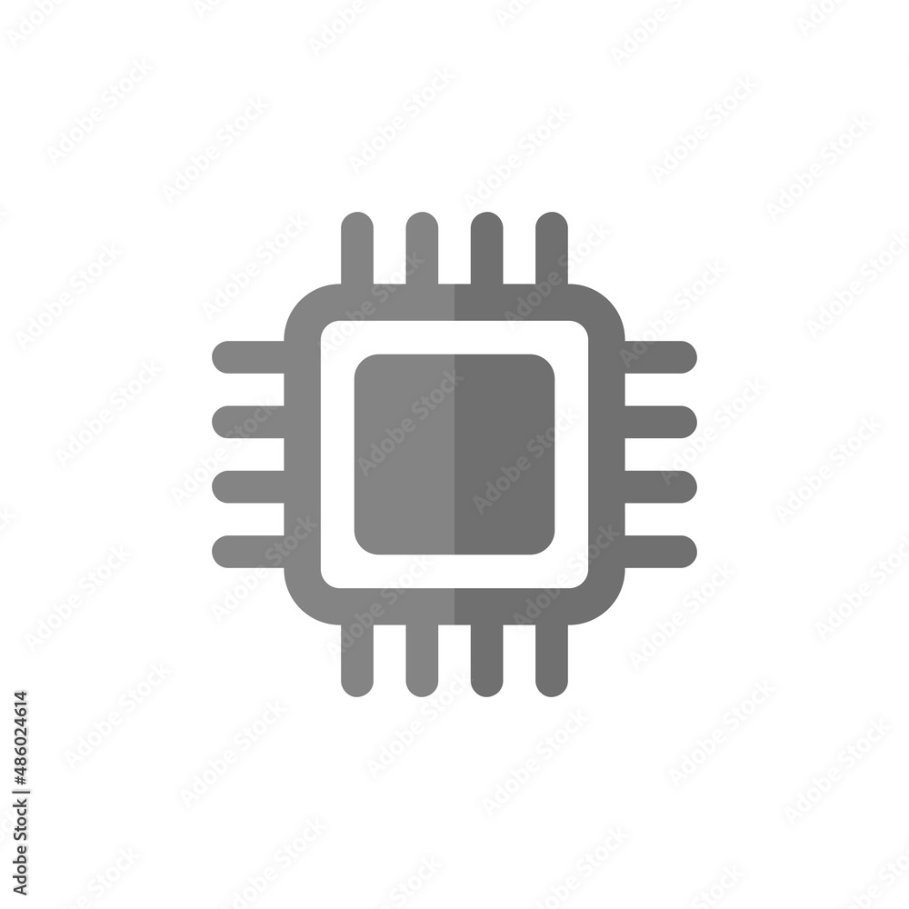 Cpu grey flat vector icon Cpu grey flat vector icon