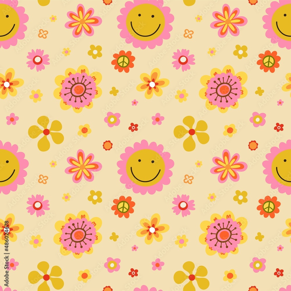 Hippy Flower: Những bông hoa hạnh phúc mang đến cảm giác tự do và yêu đời. Hình ảnh này sẽ đưa bạn trở về thời kỳ Hippy tình yêu hòa bình. Đừng bỏ lỡ cơ hội chiêm ngưỡng bức tranh đầy sắc màu.