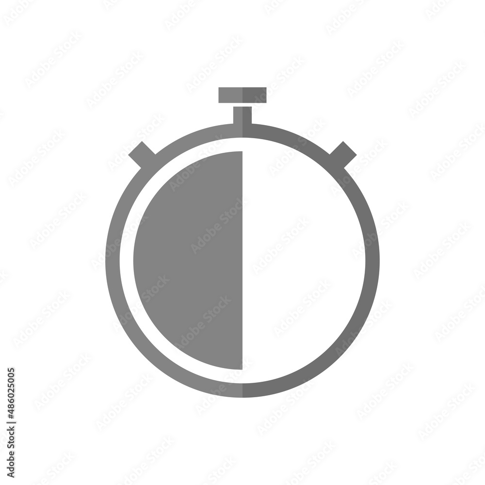 Stopwatch grey flat vector icon Stopwatch grey flat vector icon
