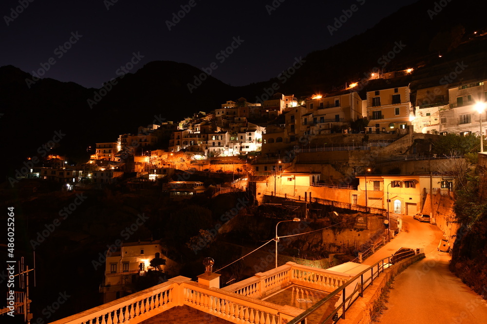 View of Arboli, a village in the mountains close to the Amalfi coast, Italy.
