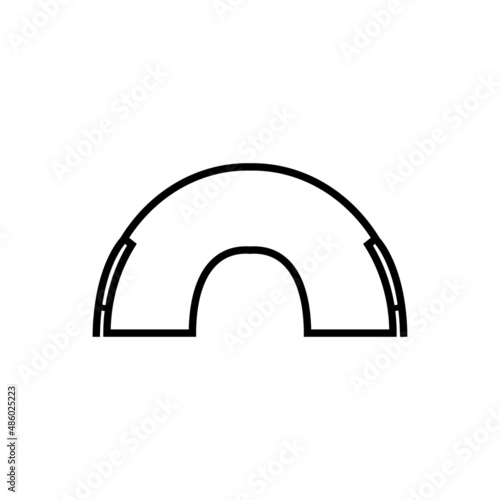 Tent line icon, vector outline logo isolated on white background
