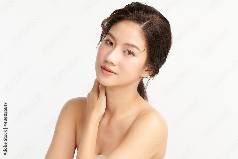 Beautiful young asian woman with clean fresh skin on white background, Face care, Facial treatment, Cosmetology, beauty and spa, Asian women portrait. Beautiful young asian woman with clean fresh skin on white background, Face care, Facial treatment, Cosmetology, beauty and spa, Asian women portrait.