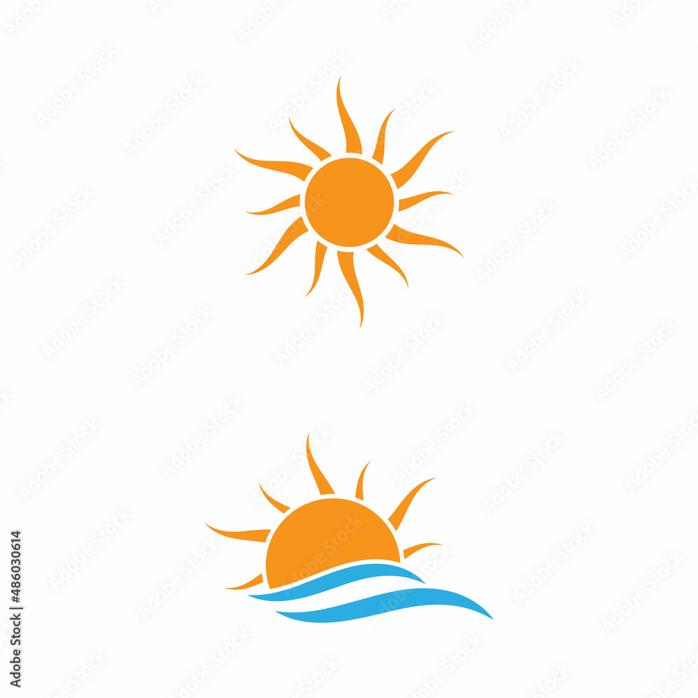 Naklejka premium Sun Vector illustration Icon Logo Template design