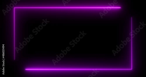 Purple neon background on black background